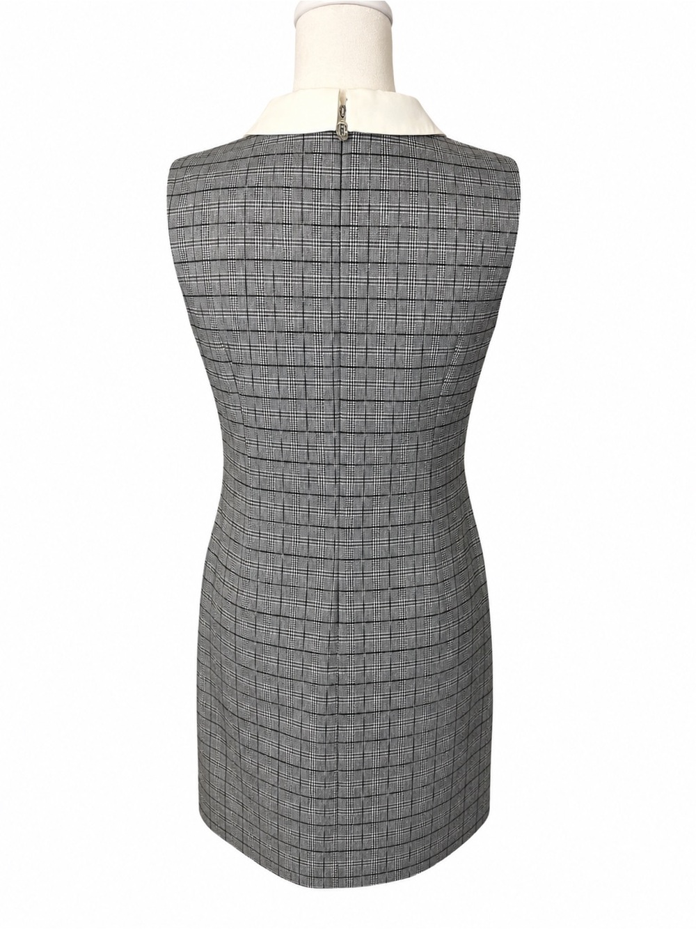 Tommy Hilfiger Sleeveless Plaid Shift Dress with Cream Peter Pan Collar - Picture 2 of 2